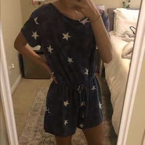 Star blue romper